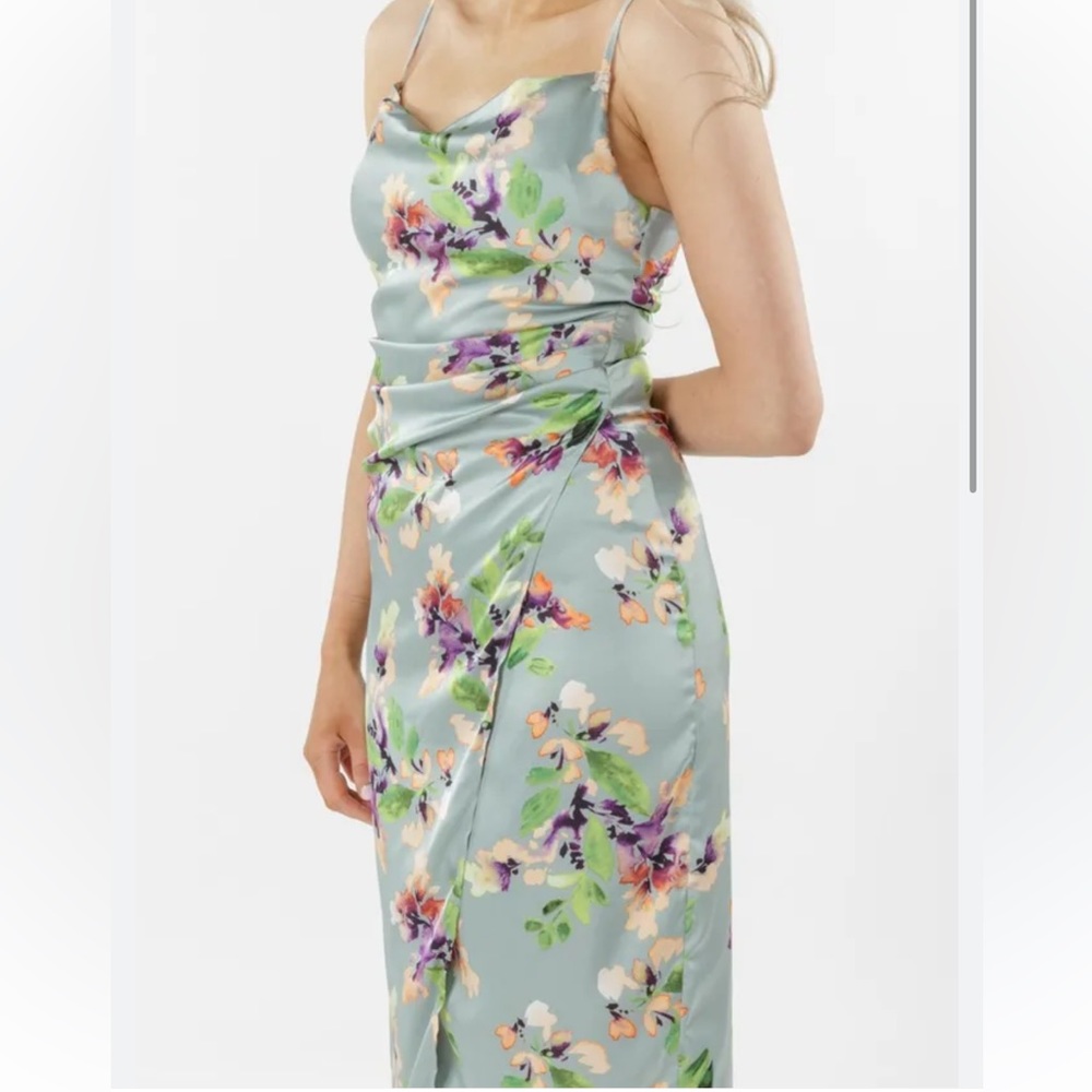 AKIRA Satin Floral Dress